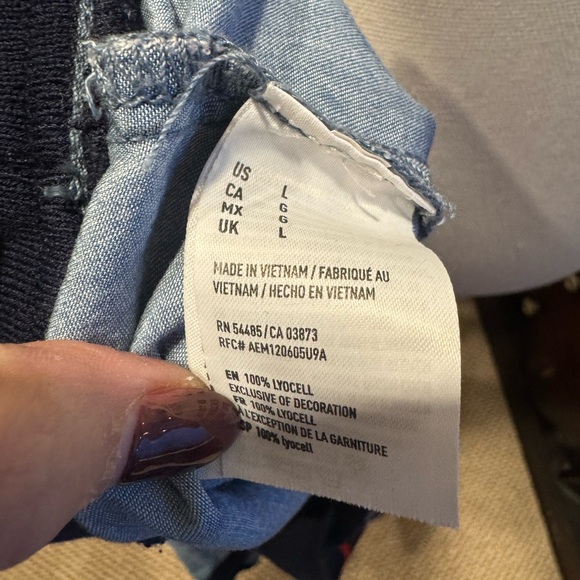 American Eagle Denim Blue Women's Top - Picture 7 of 8